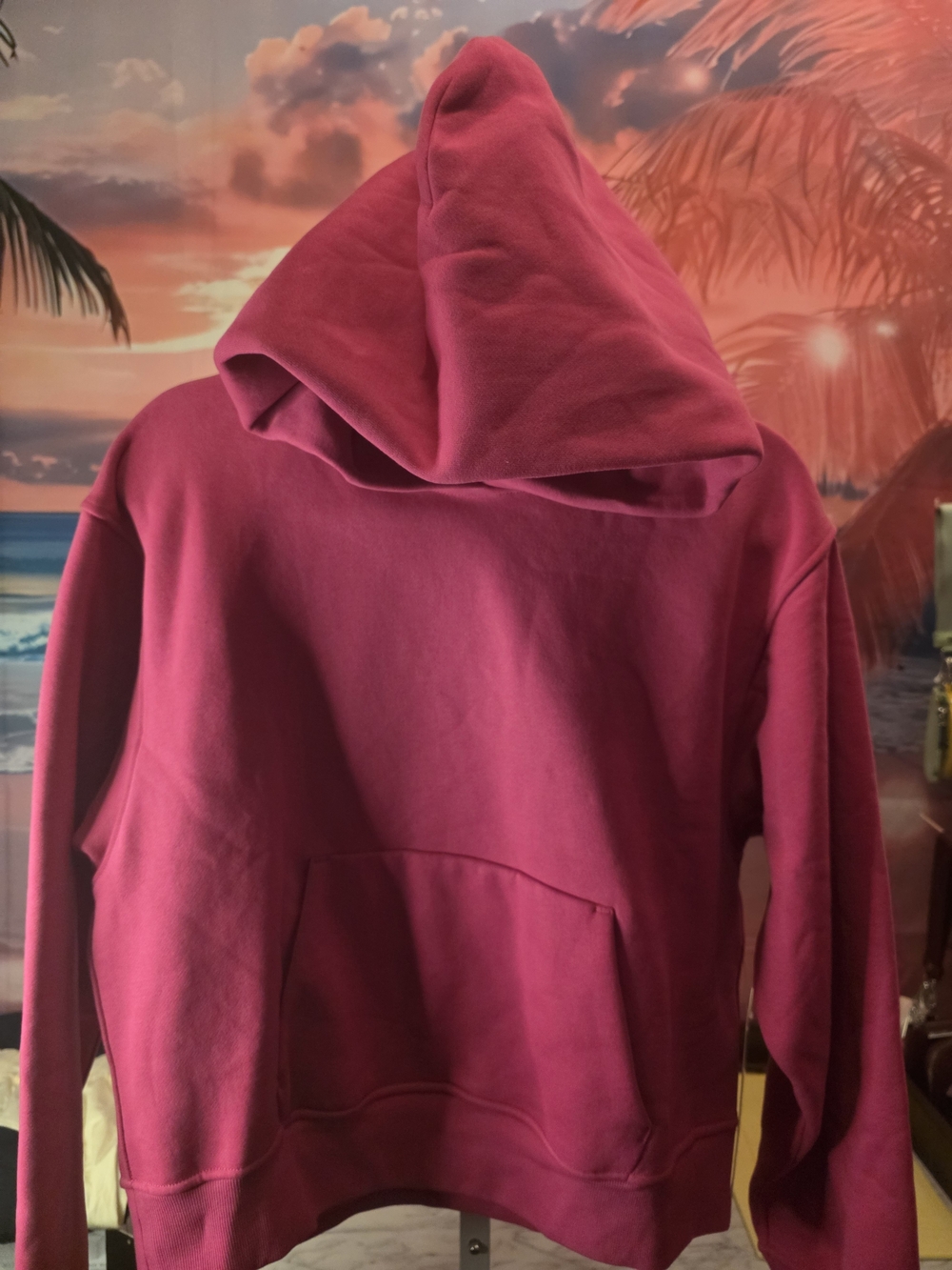 Women's Fuchsia Pullover Hoodie Sweater